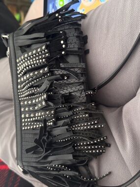 Saint Laurent Studded Fringe Crossbody Bag - Contemporary Women’s Crossbody